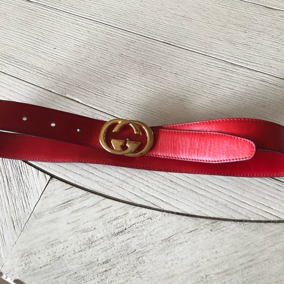 Red Gucci belt